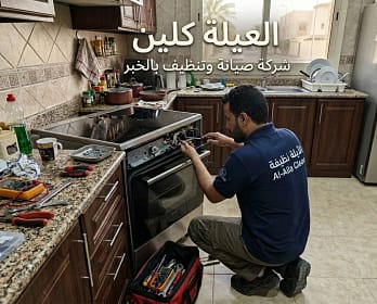 فني يفحص توصيلات فرن الكهرباء في منزل بالخبر